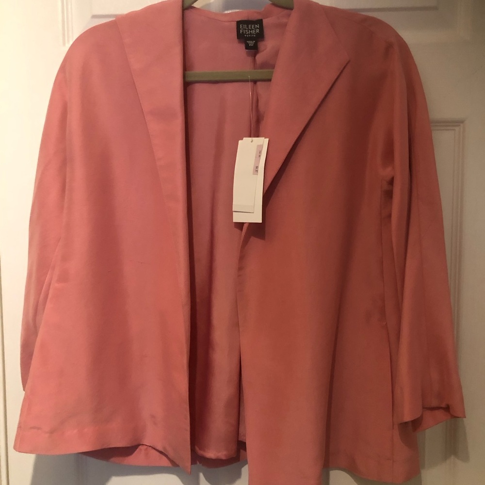 Eileen Fisher Pink Silk Jacket Prtite P